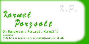 kornel porzsolt business card